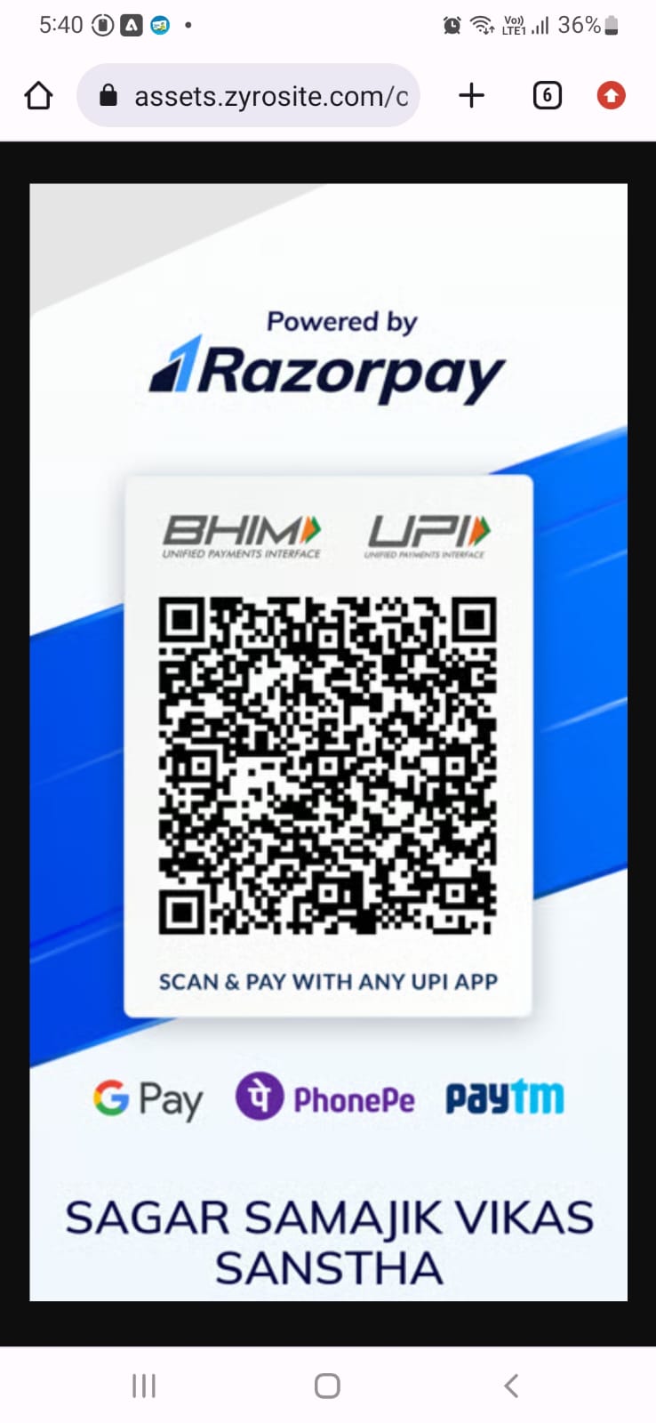 SSVS UPI QR code — Scan & pay with any UPI app